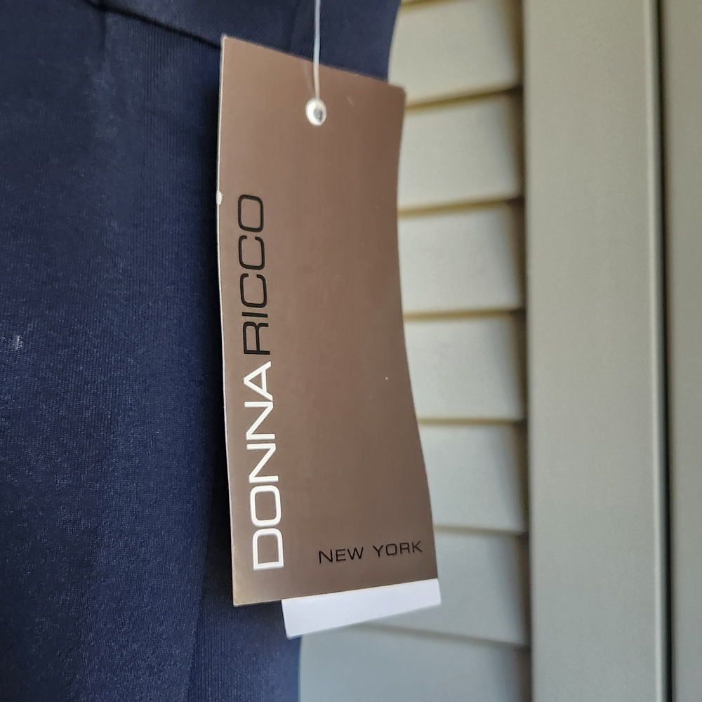 ☀️3/$15 Donna Ricco Navy Blue Sleeveless Mini Dress - Picture 6 of 9